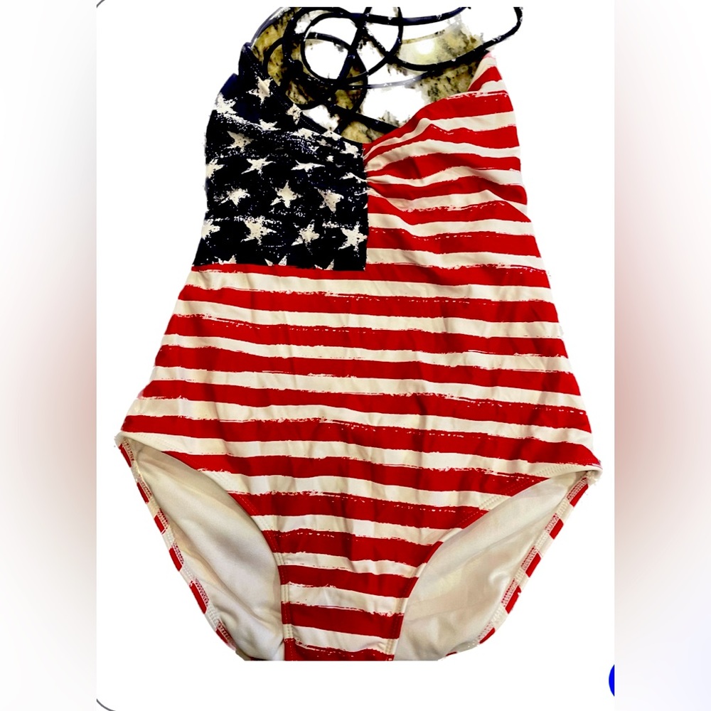 American flag one piece bathing suit NWNT